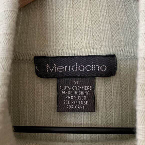 Vintage Mendocino 100% Cashmere Ribbed mint green Turtleneck Sweater size Medium - Picture 7 of 7